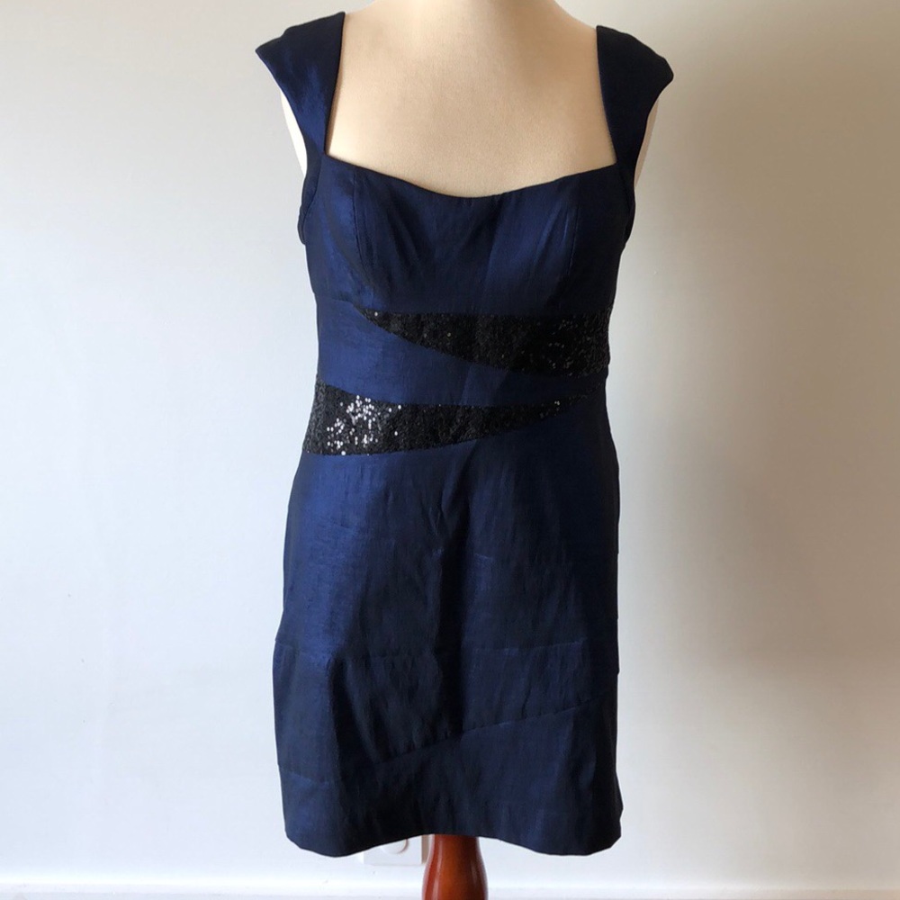 Fun, sexy shimmery blue black dress